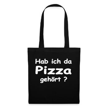 Pizza - Stoffbeutel - Schwarz - Vorne