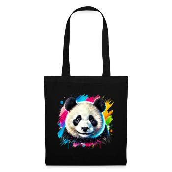 Panda - Stoffbeutel - Schwarz - Vorne