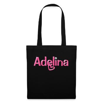 Adelina Name Ballonschrift - Stoffbeutel - Schwarz - Vorne
