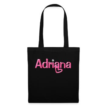 Adriana Name Ballonschrift - Stoffbeutel - Schwarz - Vorne