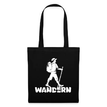 hiking hiker outdoor nature mountains icon logo - Tote Bag - black - Front