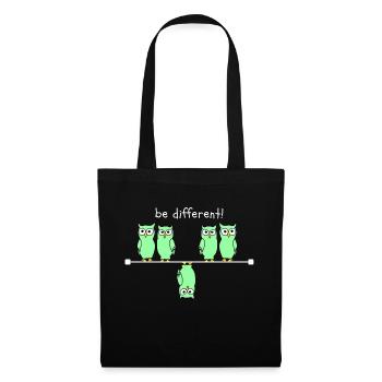 Be Different White - Sac en tissu - noir - Devant