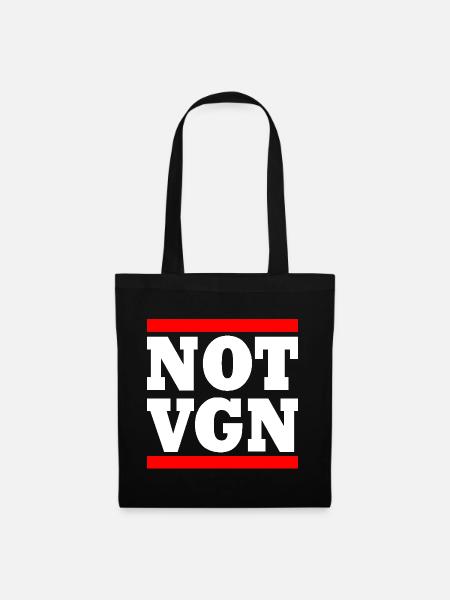 Not vegan - Stoffbeutel - Schwarz