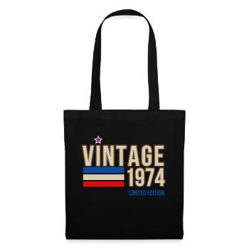 Jahrgang 1974 limitierte Auflage - Stoffbeutel - Schwarz - Vorne