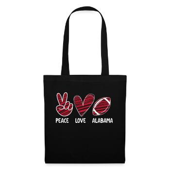 Peace Love Alabama Football Lover Game Day - Sac en tissu - noir - Devant