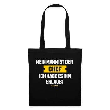 Funny Woman/Man Marriage Saying With Permission - Tote Bag - black - Front