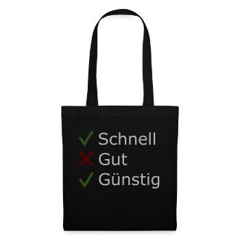 Alles geht nicht: schnell und günstig - Stoffbeutel - Schwarz - Vorne