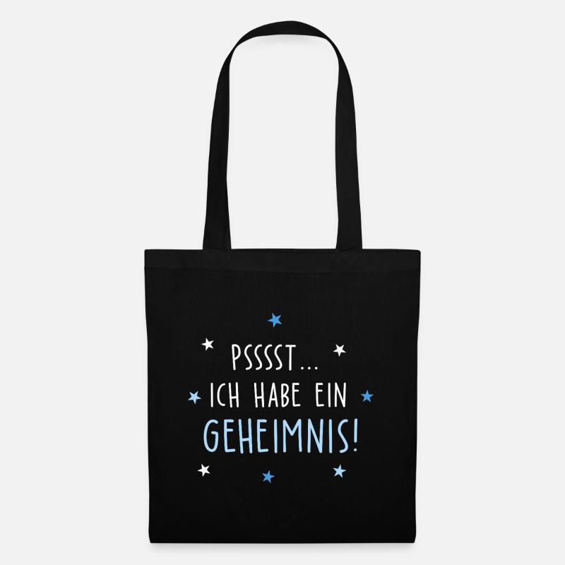 Ich habe ein Geheimnis ich Werde Großer Bruder - Stoffbeutel - Schwarz