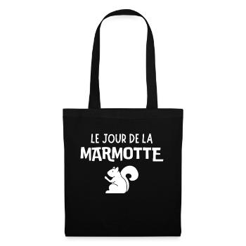 Humour marmotte dormir paresse - Sac en tissu - noir - Devant