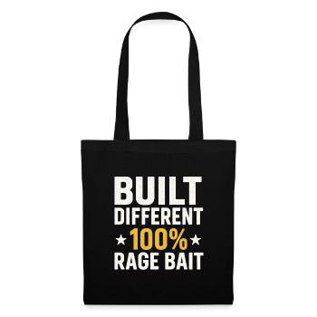 Built Different 100% Rage Bait, Funny Meme  - Tote Bag - black - Front