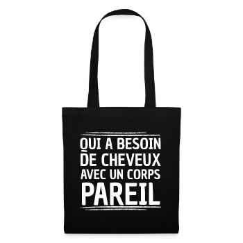 Original Idea For Men Bald Funny Baldness Humor  - Sac en tissu - noir - Devant