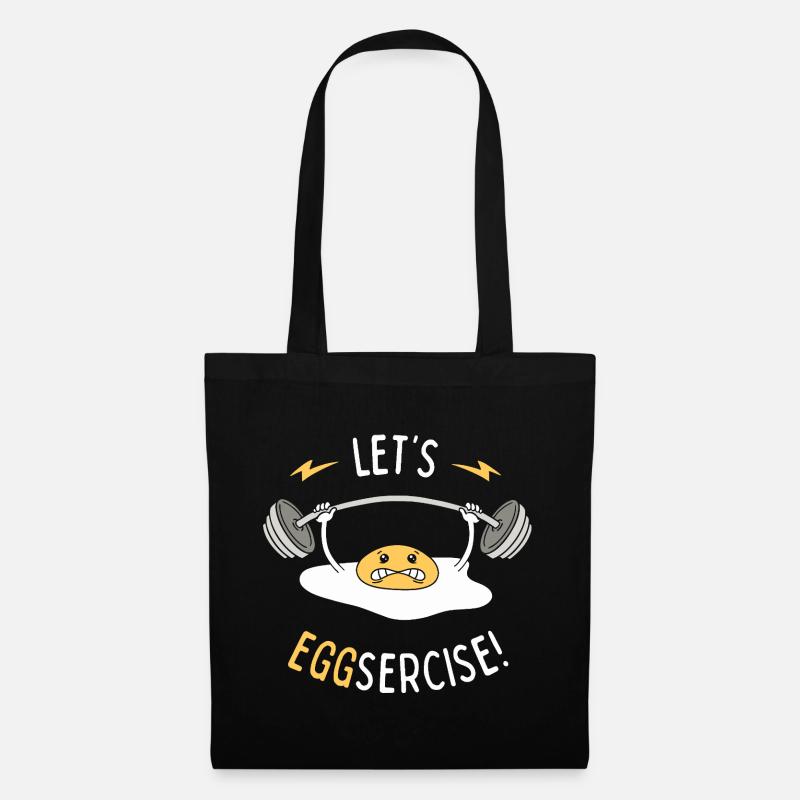 Let's Eggsercise! - Tote Bag - black