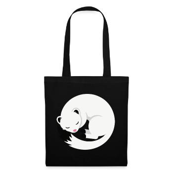 Cute sleeping ermine minimalist style - Tote Bag - black - Front