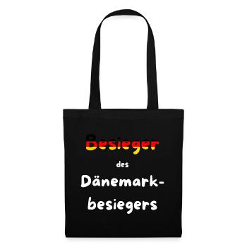 Handball EM 2026 - Besieger des Dänemarkbesiegers - Stoffbeutel - Schwarz - Vorne