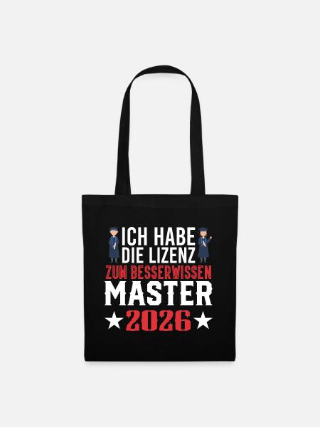 Master Abschluss Promotion Sponsion 2026 - Stoffbeutel - Schwarz