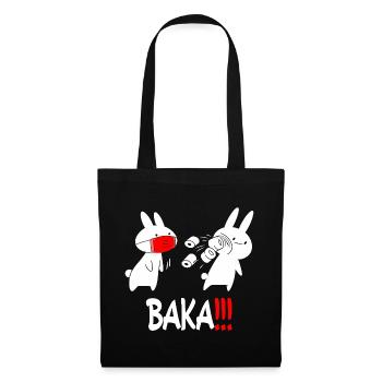 Baka Rabbit Slap Anime Funny Japanese Otaku - Tote Bag - black - Front