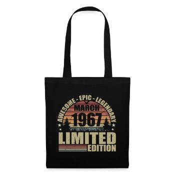 Millésime Mars 1967 Anniversaire - mars 1967 - Sac en tissu - noir - Devant