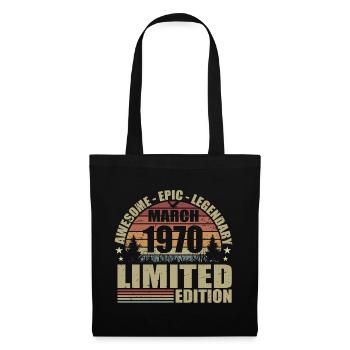 Millésime Mars 1970 Anniversaire - mars 1970 - Sac en tissu - noir - Devant