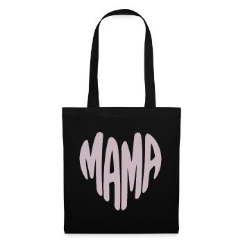Mom Heart Typography - Tote Bag - black - Front