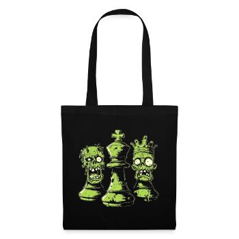 Schach Zombie Figuren Design für Männer Geschenk - Stoffbeutel - Schwarz - Vorne