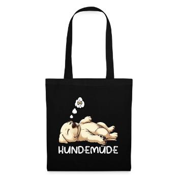 Hundemüde Labrador Labradorbesitzer Labradorhalter - Stoffbeutel - Schwarz - Vorne