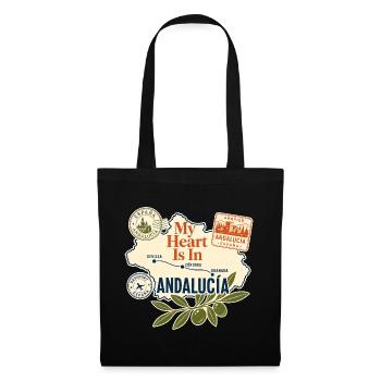 My Heart Is In Andalucia Spain Travel Souvenir - Stoffbeutel - Schwarz - Vorne