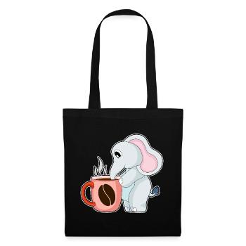 Elefant Kaffee Tasse - Stoffbeutel - Schwarz - Vorne