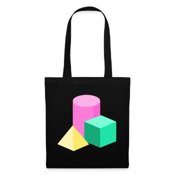 Blocs de couleur en géométrie pastel - Sac en tissu - noir - Devant
