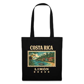 Costa Rica Limón Vintage Reisemarke - Stoffbeutel - Schwarz - Vorne