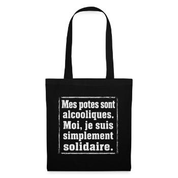 Alcool Cadeau humour personnalisé - Sac en tissu - noir - Devant