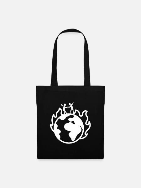 HOW CAN WE DANCE WHEN THE WORLD IS BURNING LOGO - Stoffbeutel - Schwarz