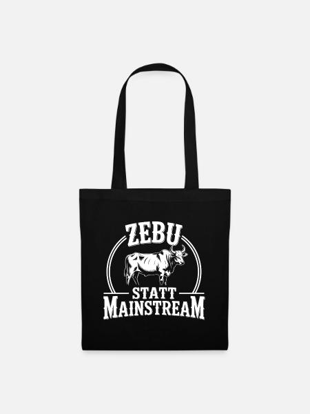 Zebu Motiv - Stoffbeutel - Schwarz