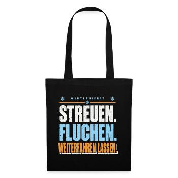 Winterdienst Streuen Fluchen - Stoffbeutel - Schwarz - Vorne