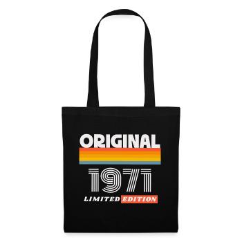 1971 Original Geburtstag Retro Vintage 70er Spruch - Stoffbeutel - Schwarz - Vorne