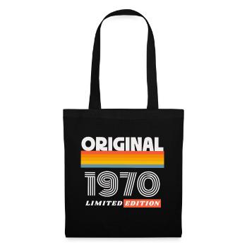 1970 Original Geburtstag Retro Vintage 70er Spruch - Stoffbeutel - Schwarz - Vorne