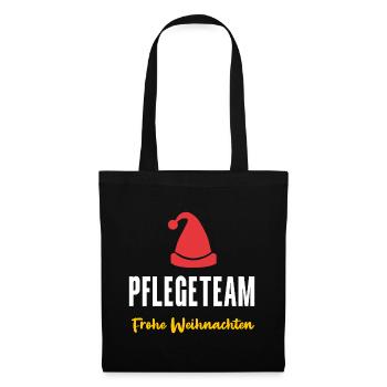 Pflegeteam Weihnachten Geschenk Frohe Weihnachten - Stoffbeutel - Schwarz - Vorne