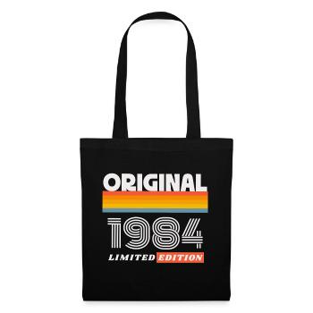 1984 Original Geburtstag Retro Vintage 80er Spruch - Stoffbeutel - Schwarz - Vorne