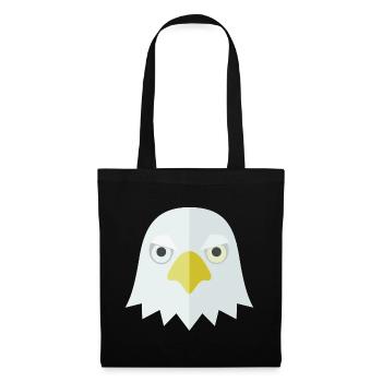 Adler Kopf Shirt minimalistisch Streetwear - Stoffbeutel - Schwarz - Vorne