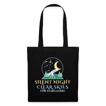 Stille Nacht Klarer Himmel Weihnachtsteleskop - Stoffbeutel - Schwarz - Vorne