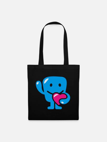 monster with heart - monster mit herz - Stoffbeutel - Schwarz