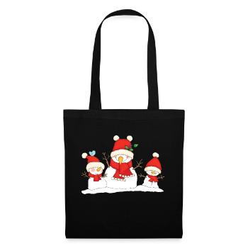 Christmas snowmen. - Sac en tissu - noir - Devant