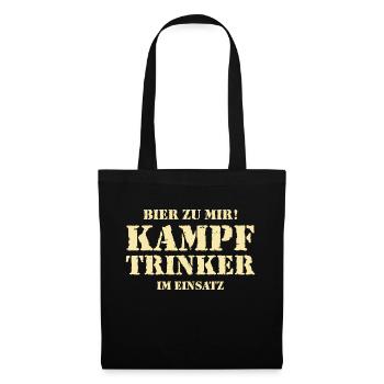 AD - Bier zu mir - Kampftrinker im Einsaz - - Stoffbeutel - Schwarz - Vorne