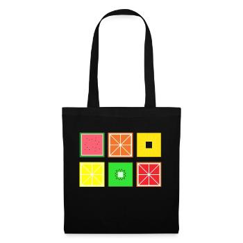 DIGITAL FRUITS - Pixel Frucht - Stoffbeutel - Schwarz - Vorne