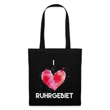 I love Ruhrgebiet Herz Outfit für Bergbau Fan - Stoffbeutel - Schwarz - Vorne