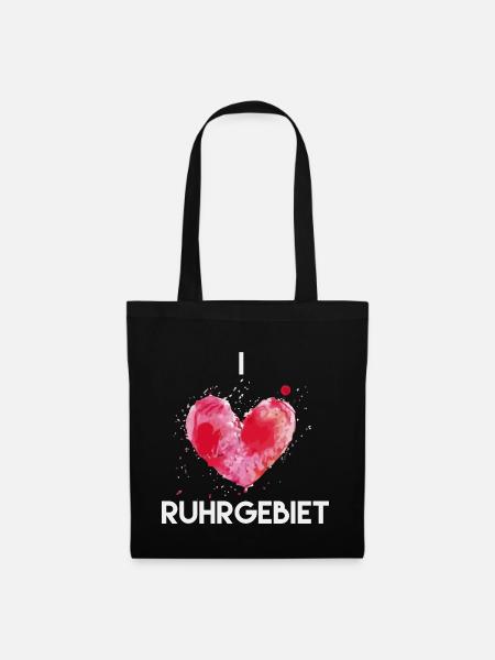I love Ruhrgebiet Herz Outfit für Bergbau Fan - Stoffbeutel - Schwarz