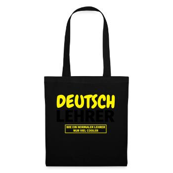 Deutschlehrer Geschenk - Stoffbeutel - Schwarz - Vorne