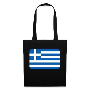 GREECE FLAG round corner 400 dpi - Tote Bag - black - Front