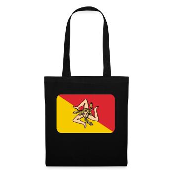 SICILY FLAG round corner 400 dpi - Sac en tissu - noir - Devant