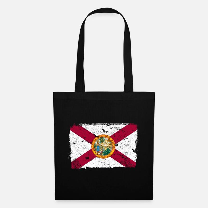 Florida Vintage Flagge - Stoffbeutel - Schwarz