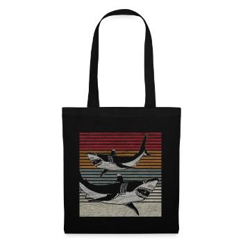 Requins - Sac en tissu - noir - Devant